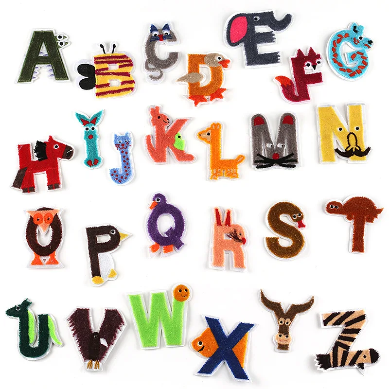 26Pcs/Set Patch A-Z English Animal Alphabet Iron on Transfer for Clothing Embroidery Patches for Jackets DIY Appliques Badges C
26Pcs/Set Patch A-Z English Animal Alphabet Iron on Transfer for Clothing Embroidery Patches for Jackets DIY Appliques Badges C