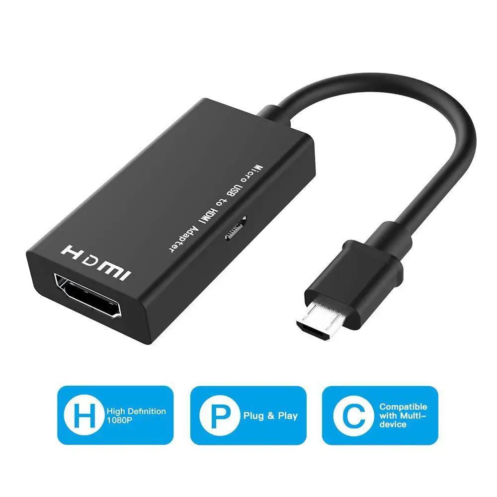 Микро USB к HDMI 1080P видео Графический конвертер адаптер микро Usb Кабель-адаптер для