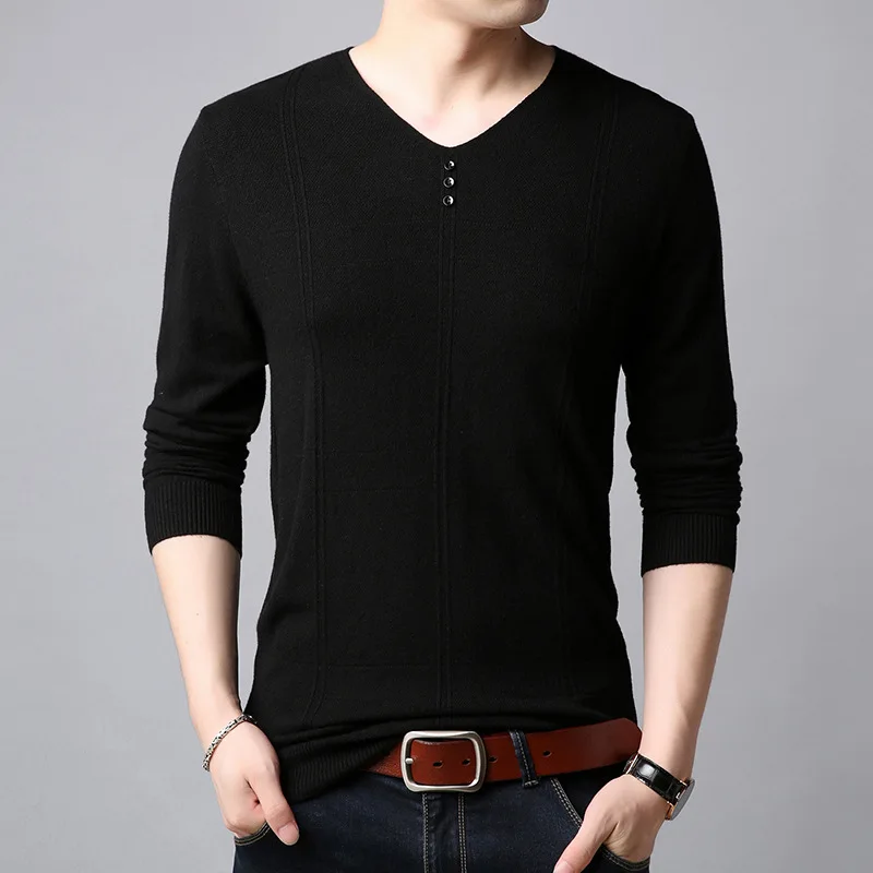 Fall 2020 Men's V-neck Sweater Youth Pure Color Jacquard Sweater Slim Long Sleeve Casual Thin Sweater
Fall 2020 Men's V-neck Sweater Youth Pure Color Jacquard Sweater Slim Long Sleeve Casual Thin Sweater