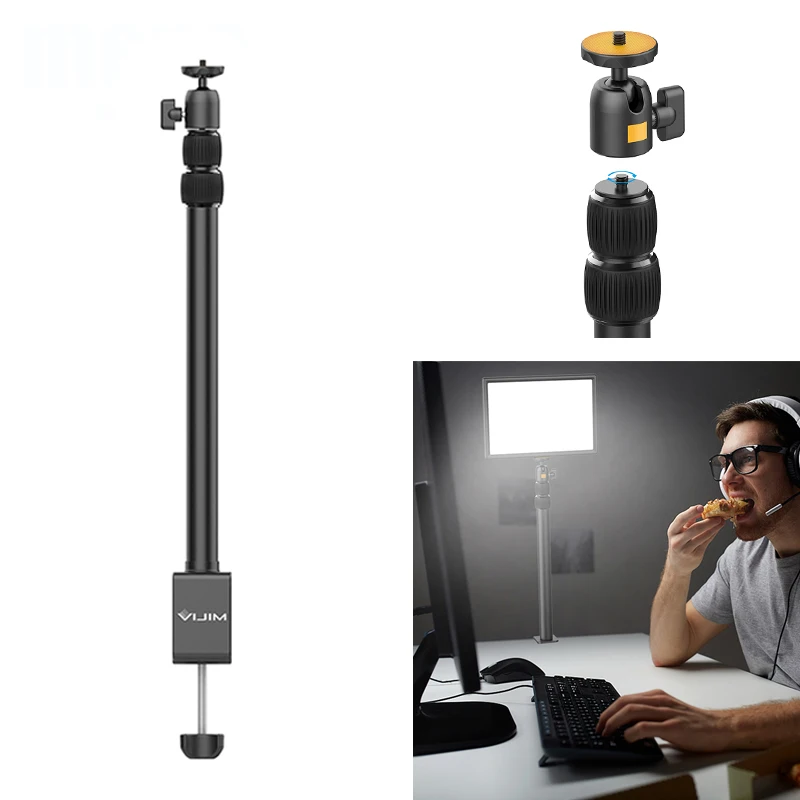 Desk Light Mounting Stand 96cm Adjustable Tabletop Stand with Removable Ballhead 1/4 Screw for LED Ring Light Vlogging Arm
Desk Light Mounting Stand 96cm Adjustable Tabletop Stand with Removable Ballhead 1/4 Screw for LED Ring Light Vlogging Arm
