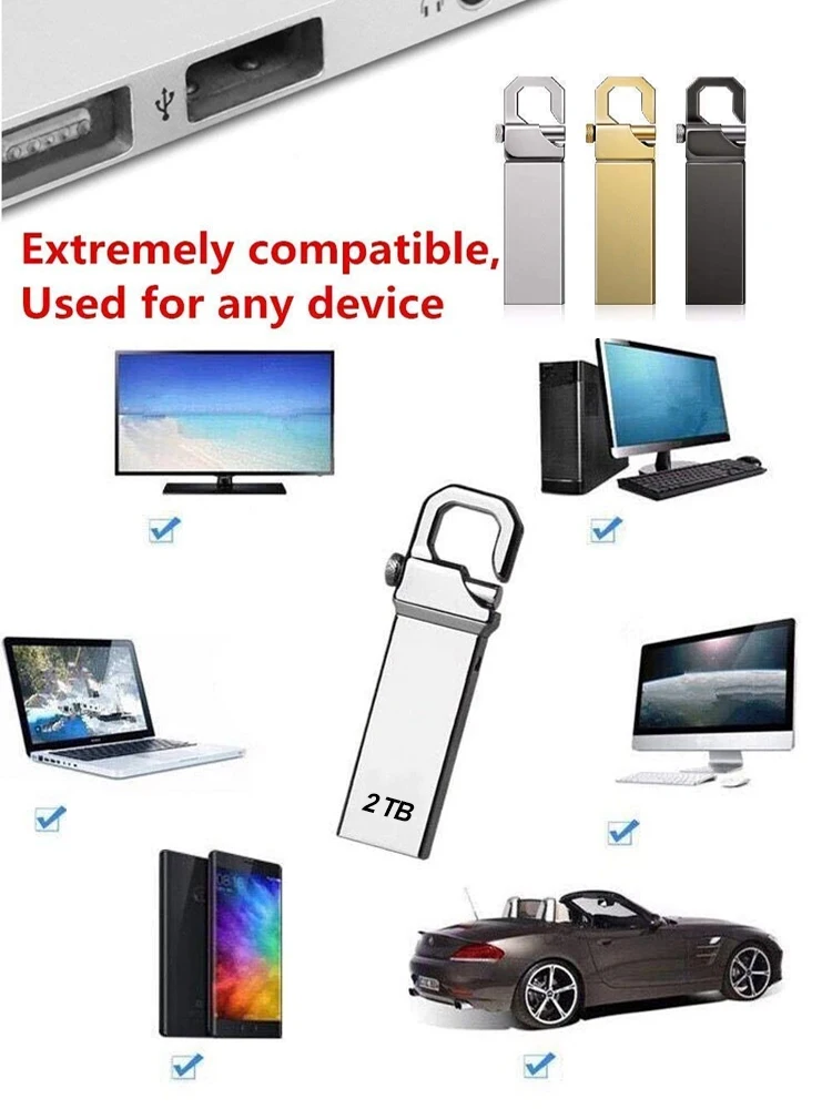 New High-Speed USB 3.0 Flash Drive 2TB U Disk External Storage Memory Stick Car keychain deco USB Flash Drive 32GB-2TB w Keyring
New High-Speed USB 3.0 Flash Drive 2TB U Disk External Storage Memory Stick Car keychain deco USB Flash Drive 32GB-2TB w Keyring