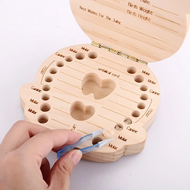 K-STAR Natural Wood Baby Boy Girl Fallen Tooth Storage Box Case Save Milk Teeth Collection Organizer English Spanish
K-STAR Natural Wood Baby Boy Girl Fallen Tooth Storage Box Case Save Milk Teeth Collection Organizer English Spanish