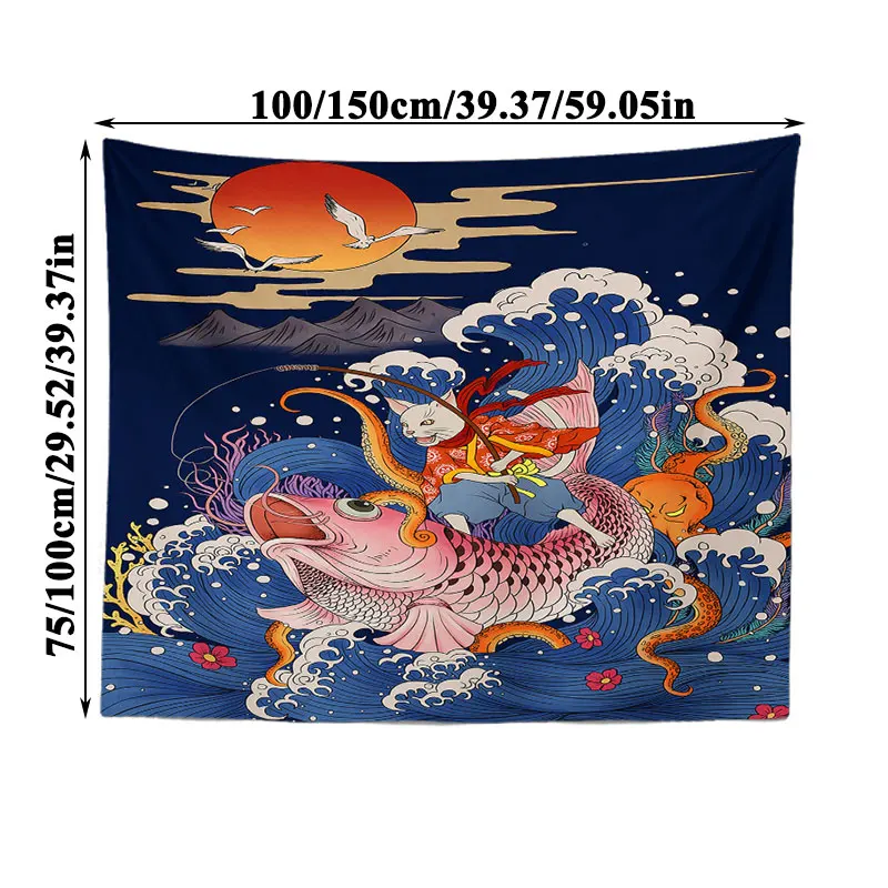 Psychedelic blanket Kanagawa wave print suspension wall hanging Bohemian bed blanket wall hanging home decor bedroom tapestry
Psychedelic blanket Kanagawa wave print suspension wall hanging Bohemian bed blanket wall hanging home decor bedroom tapestry