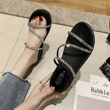 Platform Sandals Women 2021 Summer New Fashion All-match Rhinestone Comfortable Non-slip Beach Shoes
Platform Sandals Women 2021 Summer New Fashion All-match Rhinestone Comfortable Non-slip Beach Shoes