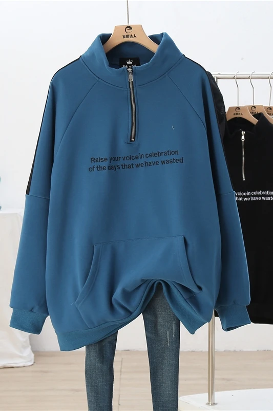 Zipper High Collar Pullovers Hoodies Top 2021 New Spring Autumn Thick Velvet Embroidery Letter Long Sleeve Warm Sweatshirts
Zipper High Collar Pullovers Hoodies Top 2021 New Spring Autumn Thick Velvet Embroidery Letter Long Sleeve Warm Sweatshirts