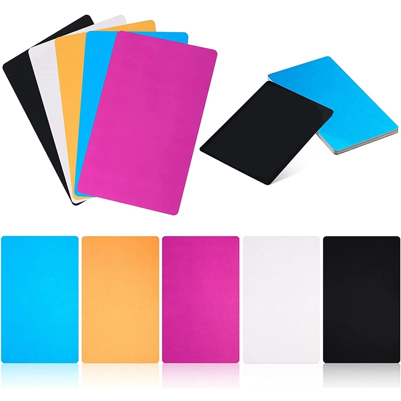 150 Pieces Aluminum Business Cards Multicolor Metal Business Card Name Card for House Office Customer DIY Cards Presents
150 Pieces Aluminum Business Cards Multicolor Metal Business Card Name Card for House Office Customer DIY Cards Presents