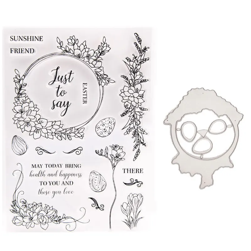 Easter Eggs Wreath Chick Metal Cutting Dies Clear Stamp Set for DIY Scrapbooking Photo Album Decorative Embossing Stencil
Easter Eggs Wreath Chick Metal Cutting Dies Clear Stamp Set for DIY Scrapbooking Photo Album Decorative Embossing Stencil