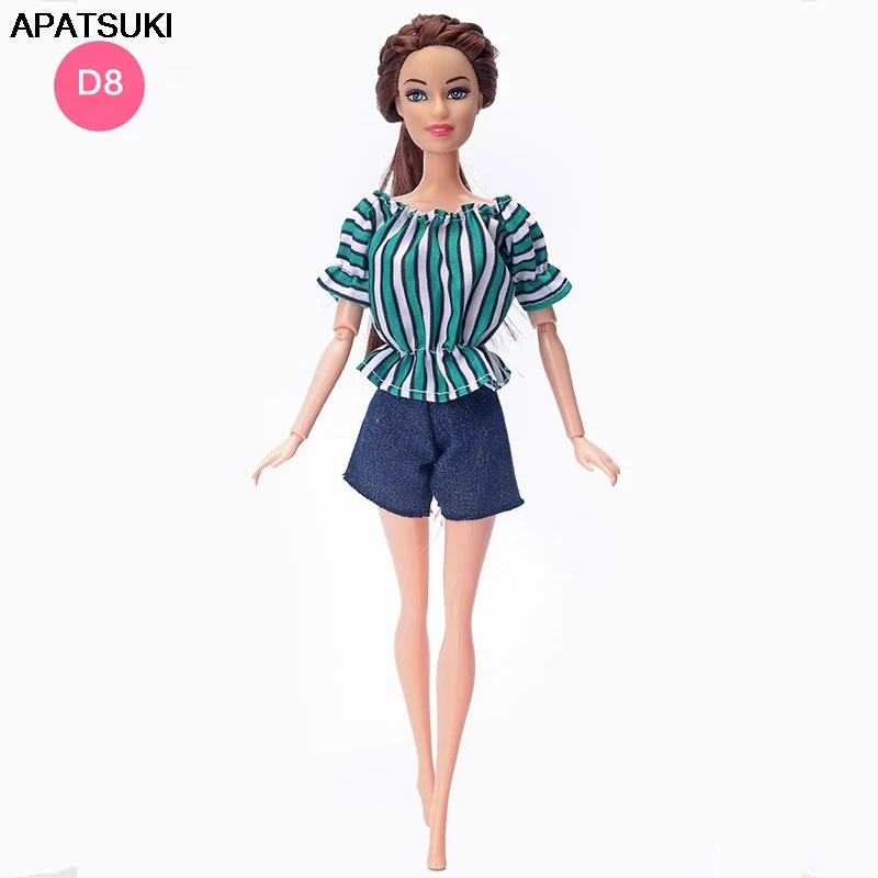 Fashion Blue Striped Sleeveless Shirt Tops & Deni Jean Shorts Trousers For Barbie Dolls Clothes 1/6 BJD Doll Child DIY Toys
Fashion Blue Striped Sleeveless Shirt Tops & Deni Jean Shorts Trousers For Barbie Dolls Clothes 1/6 BJD Doll Child DIY Toys