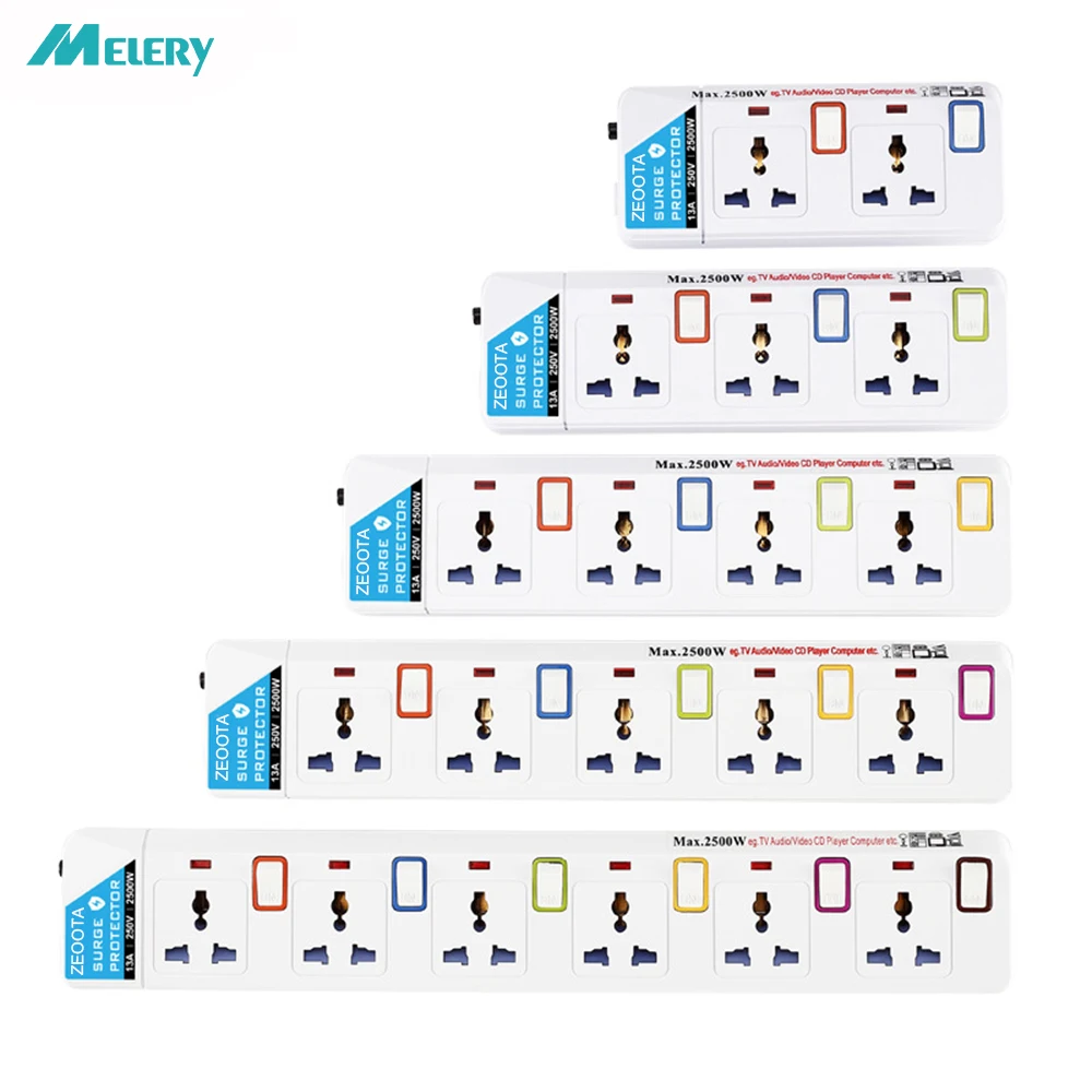 RYWER Extension Lead Power Strip Cord Individual Switched Outlet Overload Surge Protector Universal Plug Sockets 2500W/13A
RYWER Extension Lead Power Strip Cord Individual Switched Outlet Overload Surge Protector Universal Plug Sockets 2500W/13A