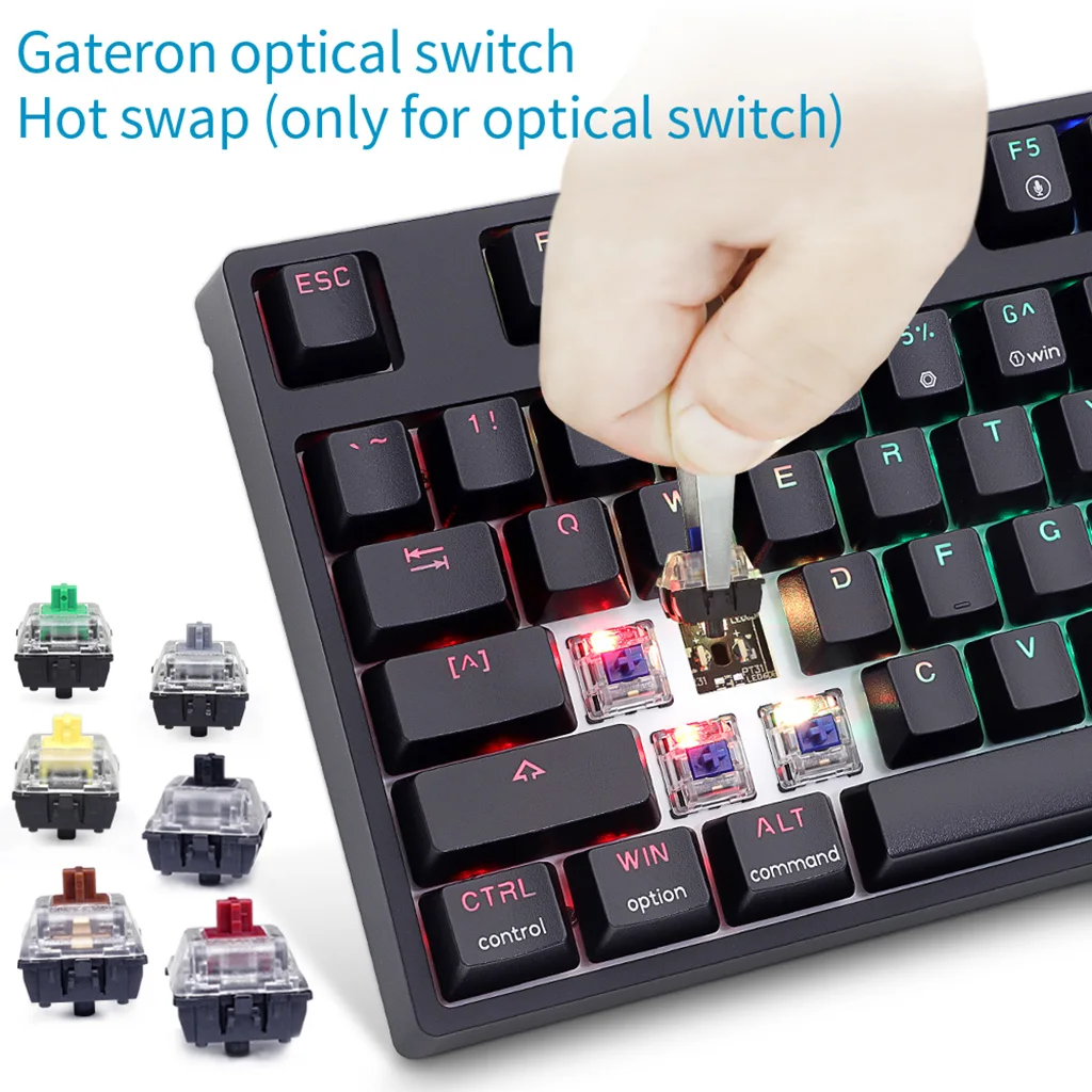 Механическая игровая клавиатура с оптическим переключателем Gateron, RGB подсветка, программируемая пользовательская клавиатура Gateron, переключ...
Механическая игровая клавиатура с оптическим переключателем Gateron, RGB подсветка, программируемая пользовательская клавиатура Gateron, переключ...