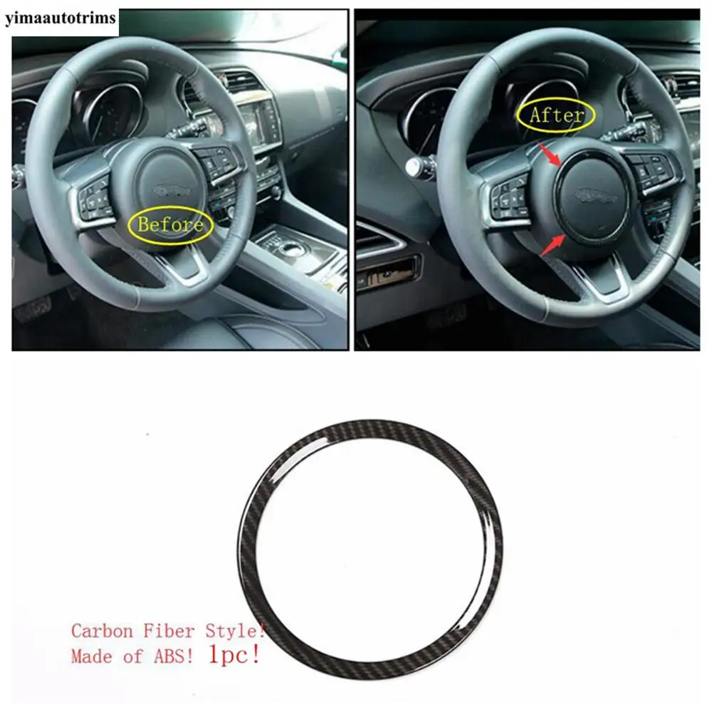 Auto Center Steering Wheel Circle Decoration Ring Cover Trim Fit For Jaguar E-pace 2018 2019 2020 ABS Carbon Fiber Look 
Auto Center Steering Wheel Circle Decoration Ring Cover Trim Fit For Jaguar E-pace 2018 2019 2020 ABS Carbon Fiber Look