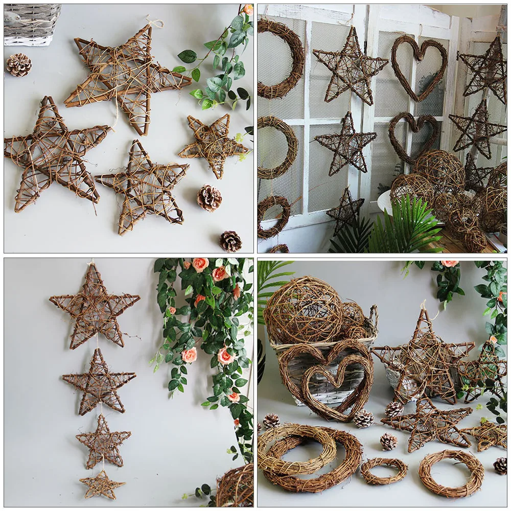3Pcs Christmas Decorative Wreath Forest Style Pentagram Pendant Home Decor Brown 
3Pcs Christmas Decorative Wreath Forest Style Pentagram Pendant Home Decor Brown