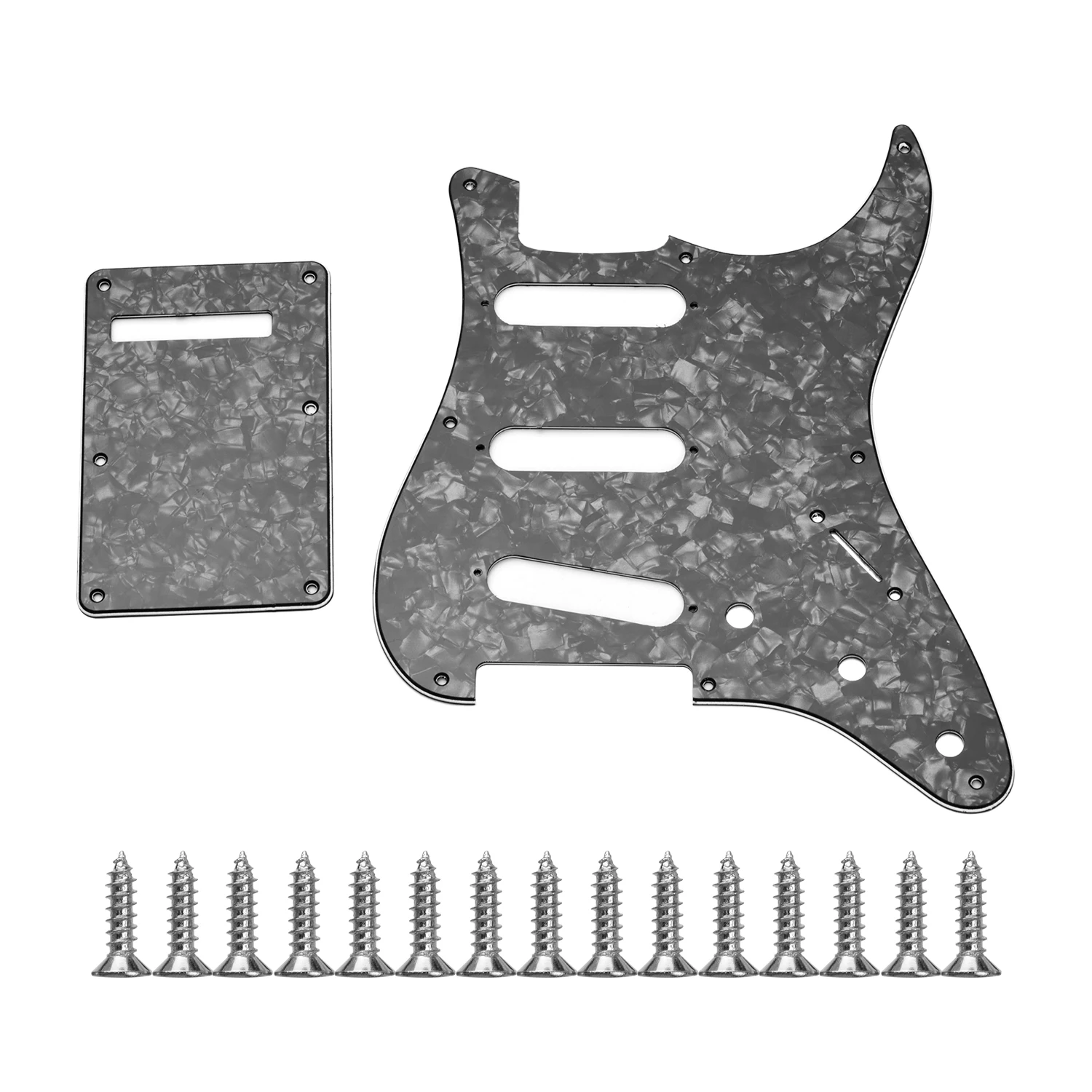 Набор накладок для гитары с 8 отверстиями, 3-х слойные панели с задней пластиной и винтами для гитарных аксессуаров ST 
Набор накладок для гитары с 8 отверстиями, 3-х слойные панели с задней пластиной и винтами для гитарных аксессуаров ST
