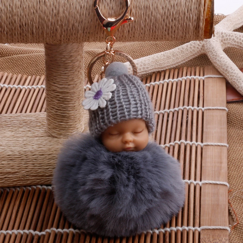 Cute Mini Sleeping Baby Doll Key Chains For Women Bag Toy Key Ring Fluffy Pom pom Faux Fur Plush Keychains Dropshipping
Cute Mini Sleeping Baby Doll Key Chains For Women Bag Toy Key Ring Fluffy Pom pom Faux Fur Plush Keychains Dropshipping