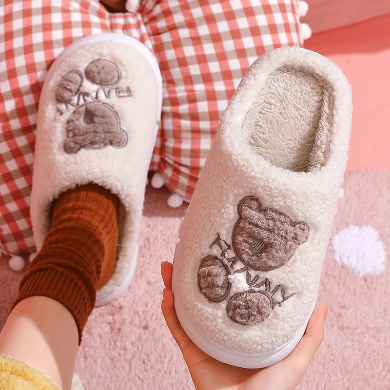 Winter Women Winter Home Slippers Cartoon Bear Shoes Non-slip Soft Warm House Cotton Slippers Indoor Bedroom Couples Flip flops
Winter Women Winter Home Slippers Cartoon Bear Shoes Non-slip Soft Warm House Cotton Slippers Indoor Bedroom Couples Flip flops