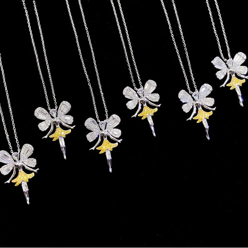Fashion Ballet Girl Pendant Necklace Inlay Shiny Crystal Zircon S925 Fine Jewelry For Women Wedding Party Souvenir Dance Gift
Fashion Ballet Girl Pendant Necklace Inlay Shiny Crystal Zircon S925 Fine Jewelry For Women Wedding Party Souvenir Dance Gift