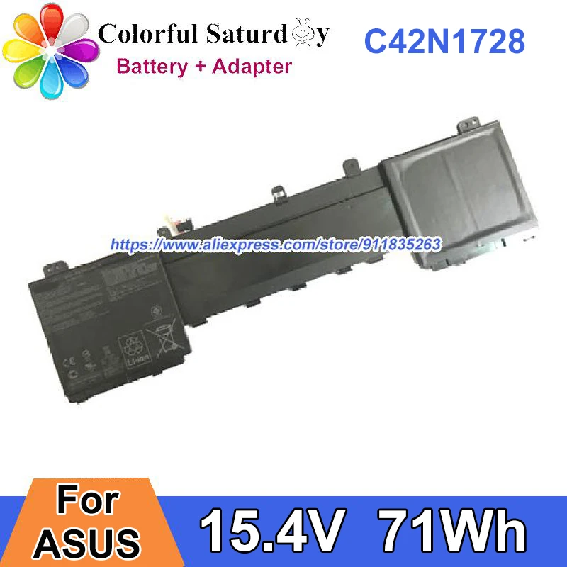 Genuine C42N1728 Battery For Asus ASUS ZENBOOK PRO SERIES UX550GD UX550GE ZenBook Pro 15 Notebook Batteries 15.4V 71Wh 4480mAh
Genuine C42N1728 Battery For Asus ASUS ZENBOOK PRO SERIES UX550GD UX550GE ZenBook Pro 15 Notebook Batteries 15.4V 71Wh 4480mAh