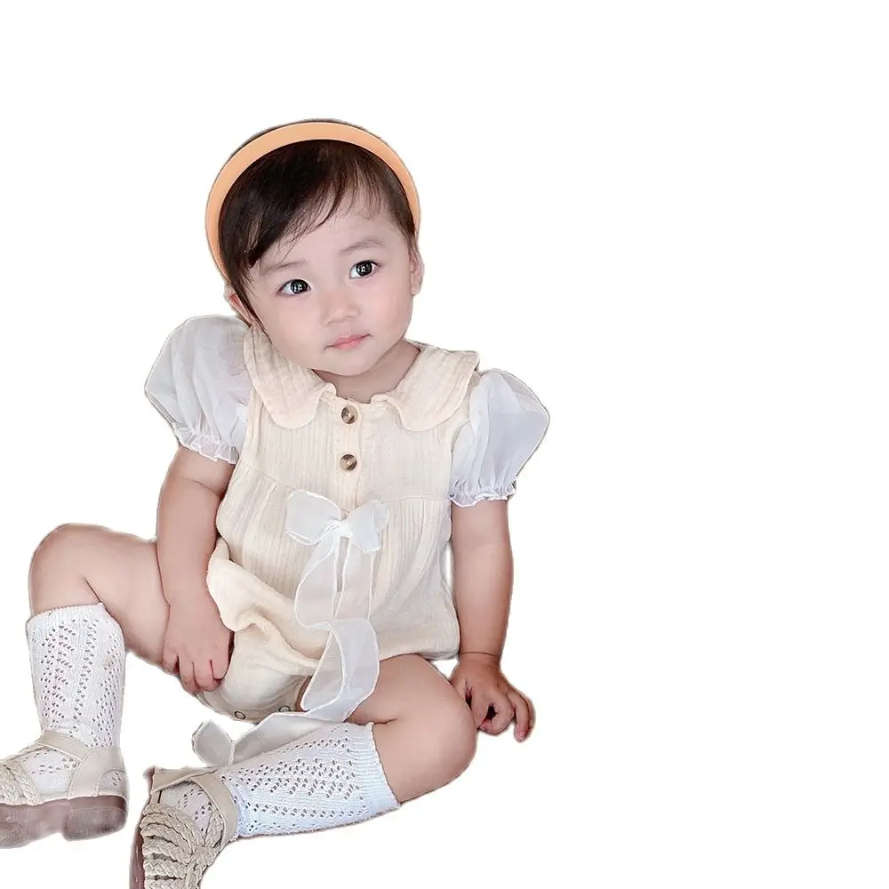 2021Korean Summer Baby Girls Romper Princess Patchwork Bow Belt Doll Collar Short Puff Sleeve Newborn Infant Cute Clothes Outfit
2021Korean Summer Baby Girls Romper Princess Patchwork Bow Belt Doll Collar Short Puff Sleeve Newborn Infant Cute Clothes Outfit