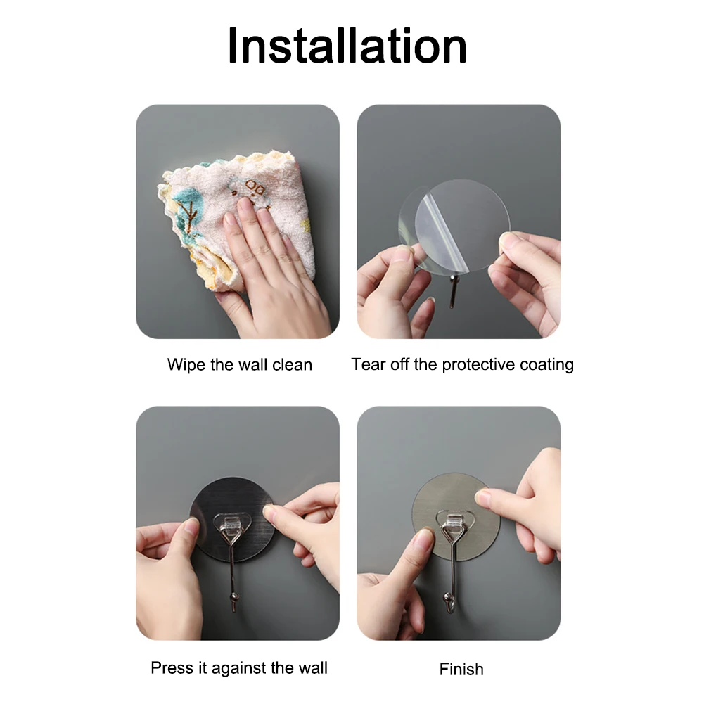 Kitchen Wall Hook Self Adhesive Stainless Steel Coat Hook Wall Mounted Multitool Hook For Kitchenware Bath Accessories Tools
Kitchen Wall Hook Self Adhesive Stainless Steel Coat Hook Wall Mounted Multitool Hook For Kitchenware Bath Accessories Tools