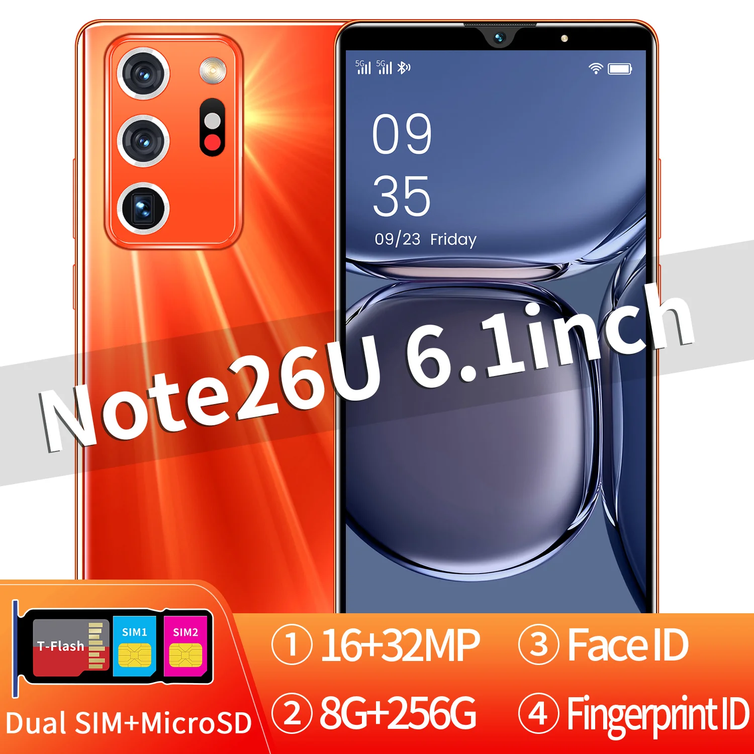 Глобальная версия Note26U, 6,1 дюйма, 8 _ 10,0 ГБ, 16 + 32 Мп, распознавание лица, Andriod, 16 + 32 Мп, две SIM-карты + Micro SD, mp4-плеер, используется как смартфон
Глобальная версия Note26U, 6,1 дюйма, 8 _ 10,0 ГБ, 16 + 32 Мп, распознавание лица, Andriod, 16 + 32 Мп, две SIM-карты + Micro SD, mp4-плеер, используется как смартфон