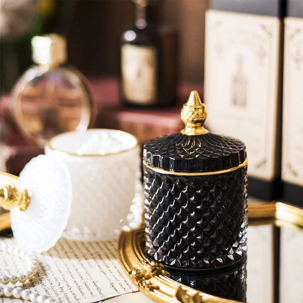 Art Luxury Glass Storage Jar Aromatherapy Bottle with Lid Minimalist Household Cotton Swab Jewelry Storage Box
Art Luxury Glass Storage Jar Aromatherapy Bottle with Lid Minimalist Household Cotton Swab Jewelry Storage Box