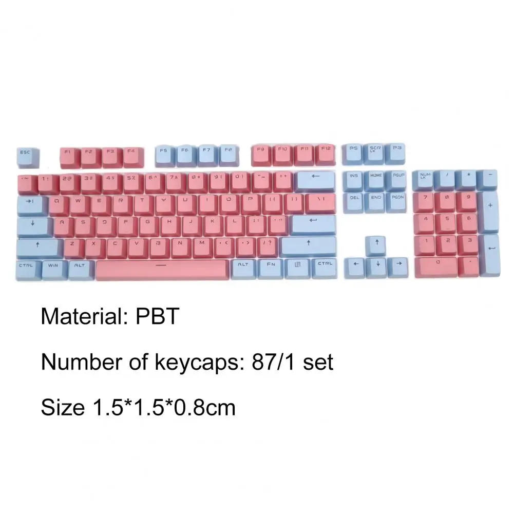 87-Key Contrast Color Backlight PBT Mechanical Keyboard Replacement Keycaps for PC Computer
87-Key Contrast Color Backlight PBT Mechanical Keyboard Replacement Keycaps for PC Computer