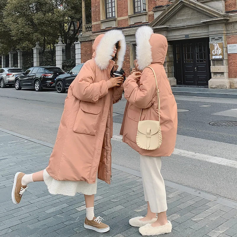 New Winter Women's Down Jacket Fashion Fur Collar Loose White Duck Down Jacket Women Outdoor Leisure Mid-length Cotton Jacket
New Winter Women's Down Jacket Fashion Fur Collar Loose White Duck Down Jacket Women Outdoor Leisure Mid-length Cotton Jacket