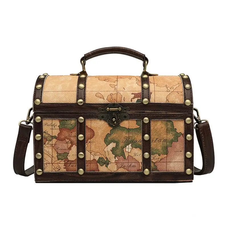 2020 Luxury Handbags Women Bags Designer Retro Caribbean Pirate Bag Vintage Rivets Bag Map Flag Printing Metal Lock Box Stylish
2020 Luxury Handbags Women Bags Designer Retro Caribbean Pirate Bag Vintage Rivets Bag Map Flag Printing Metal Lock Box Stylish