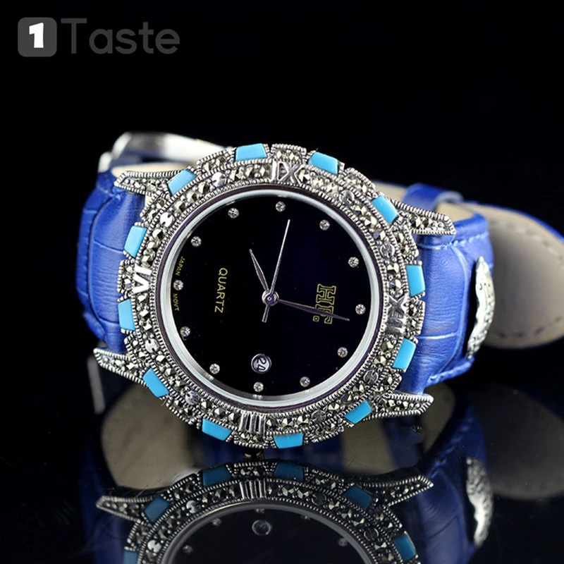 ONE TASTE Natural Lapis Turquoise 925 Sterling Silver Thai Bracelets Watches For Men Japan Movement Casual Sporty Men's Watch
ONE TASTE Natural Lapis Turquoise 925 Sterling Silver Thai Bracelets Watches For Men Japan Movement Casual Sporty Men's Watch