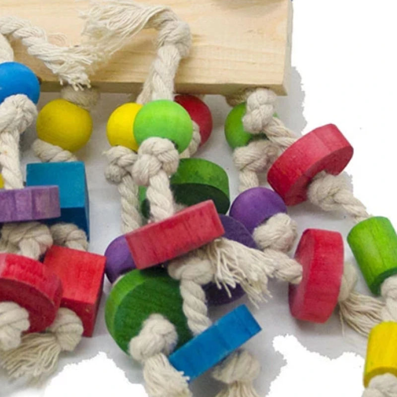 Parrot Toy Bird Toy Cotton Rope Colorful Beads Wooden Block Nibble String Standing Bar Climbing Frame Promotion
Parrot Toy Bird Toy Cotton Rope Colorful Beads Wooden Block Nibble String Standing Bar Climbing Frame Promotion