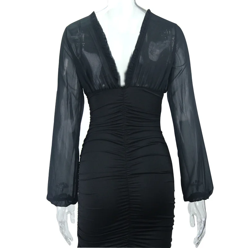 Black Sexy Bodycon Dresses Vintage Autumn Elegant Party Night Women Party See-Through Mini Dress Basic Short Hip Dresses Robes
Black Sexy Bodycon Dresses Vintage Autumn Elegant Party Night Women Party See-Through Mini Dress Basic Short Hip Dresses Robes