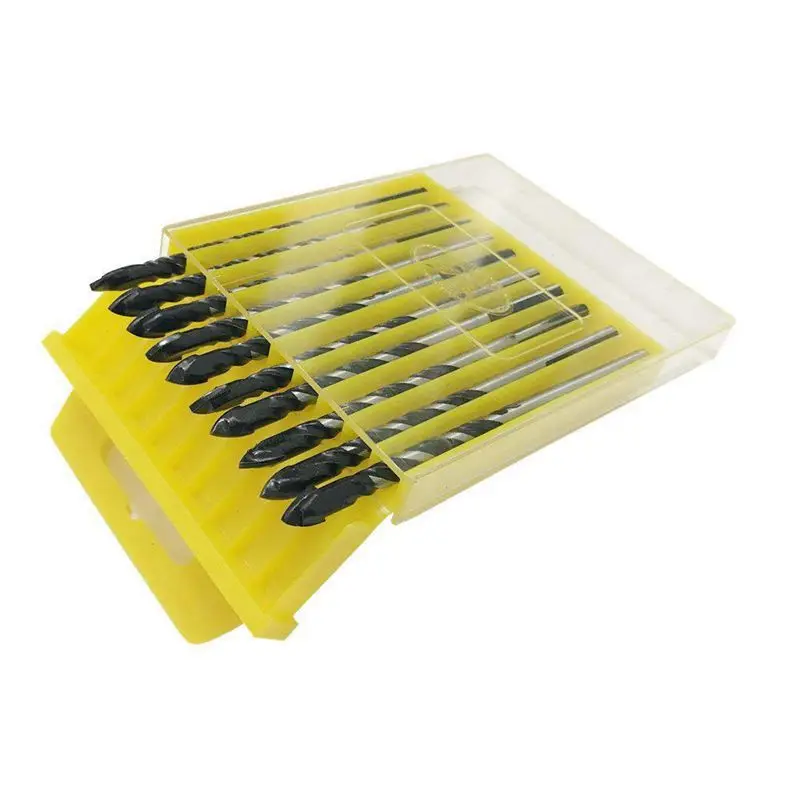 Multipurpose Drill Bits, 10-Piece 6mm Multi-material Drill Bit Set for Drilling in Tile, Glass, Concrete, Brick, Wood, and Plast
Multipurpose Drill Bits, 10-Piece 6mm Multi-material Drill Bit Set for Drilling in Tile, Glass, Concrete, Brick, Wood, and Plast