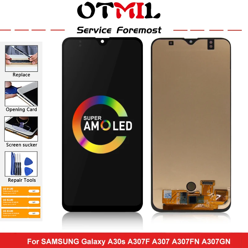 ЖК-дисплей 6,4 дюйма для Samsung Galaxy A30S A307H DS A307F, сенсорный экран с дигитайзером, сменные детали для Samsung Galaxy A30S LCD
ЖК-дисплей 6,4 дюйма для Samsung Galaxy A30S A307H DS A307F, сенсорный экран с дигитайзером, сменные детали для Samsung Galaxy A30S LCD