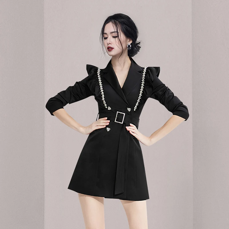 Women Designer Double Breasted Office Suits Jacket Coat Lady New Fashion Ruffles Simple Chic Occupation Outerwear Winter
Women Designer Double Breasted Office Suits Jacket Coat Lady New Fashion Ruffles Simple Chic Occupation Outerwear Winter