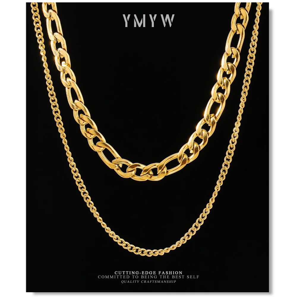 YMYW Minimalist Stainless Steel Layered Chain Necklace Fashion Jewelry for Women Metal 18 K Plated Collar Necklace Gift 2021
YMYW Minimalist Stainless Steel Layered Chain Necklace Fashion Jewelry for Women Metal 18 K Plated Collar Necklace Gift 2021
