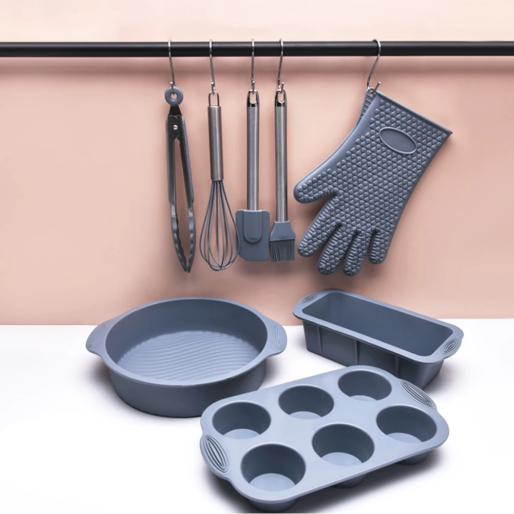 8pcs Cake Pan Non Stick Kitchen Use Oil Brush Cooking Practical Bakeware Set Scraper Heat Resistant Whisk Reusable Silicone Mold
8pcs Cake Pan Non Stick Kitchen Use Oil Brush Cooking Practical Bakeware Set Scraper Heat Resistant Whisk Reusable Silicone Mold