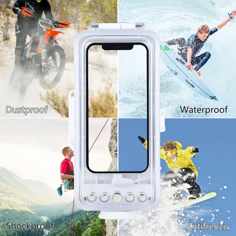 Waterproof Diving Phone Case Photo Video Taking 45m/147ft Underwater Cover Case For IPhone/Galaxy/Huawei With OTG Function
Waterproof Diving Phone Case Photo Video Taking 45m/147ft Underwater Cover Case For IPhone/Galaxy/Huawei With OTG Function