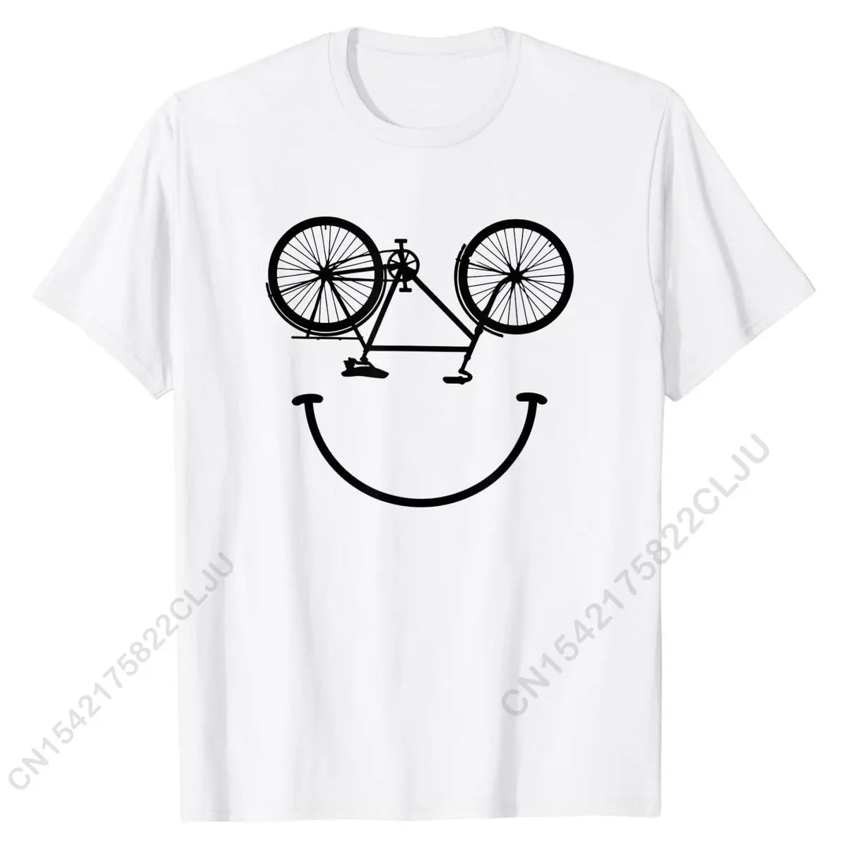 

Smiley Face Bike Tee Smile Cycling Bicycle Smiling Face T-Shirt Slim Fit T Shirts Tees For Men Fitted Cotton Summer Top T-shirts