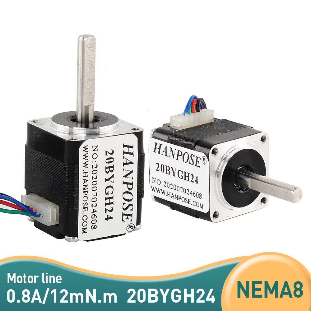 50pcs Nema8 Stepper motor 24mm 12mN.m 0.8A 1.8 degrees 20BYGH24 step motor For 3D Printer Monitor Equipment 20 Series Motor
50pcs Nema8 Stepper motor 24mm 12mN.m 0.8A 1.8 degrees 20BYGH24 step motor For 3D Printer Monitor Equipment 20 Series Motor