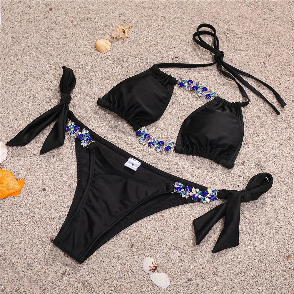 2021 New Sexy Diamond Micro Bikini Hollow Out Swimsuit Women Push Up Swimwear Halter Biquini Mini Thong Set Beach Swimming Suit
2021 New Sexy Diamond Micro Bikini Hollow Out Swimsuit Women Push Up Swimwear Halter Biquini Mini Thong Set Beach Swimming Suit