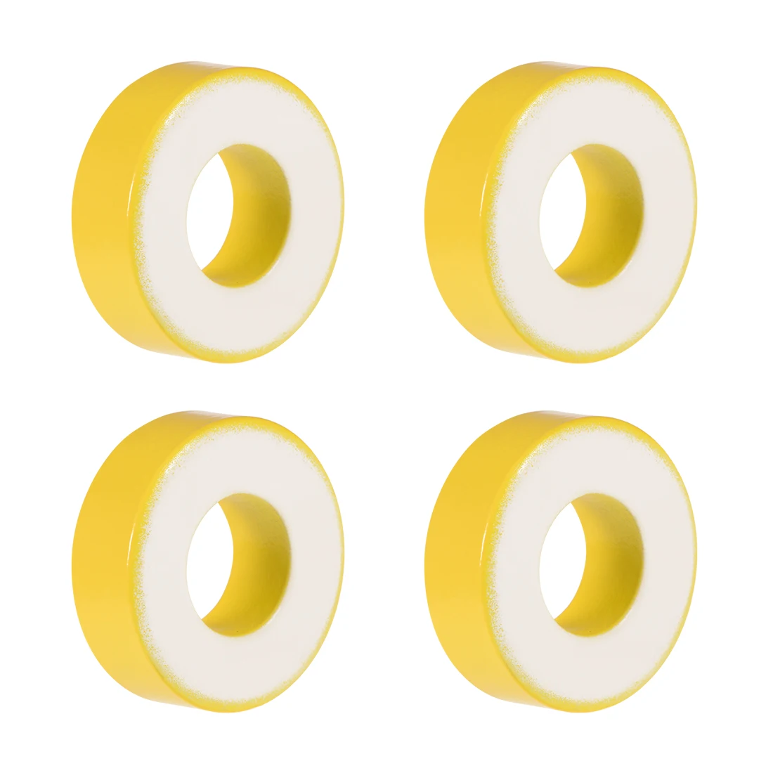 

4pcs 16x33.6x11.3mm Ferrite Ring Iron Powder Toroid Cores Yellow White Inductor Ferrite Rings for Power Transformers Inductors