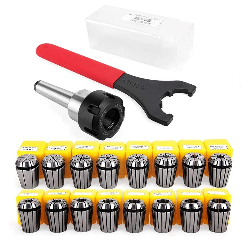ER25 Collet Set Chuck with MT2 ER25 M10 Motor Extension Rod, CNC Engraving Machine or Milling Lathe Tool
ER25 Collet Set Chuck with MT2 ER25 M10 Motor Extension Rod, CNC Engraving Machine or Milling Lathe Tool
