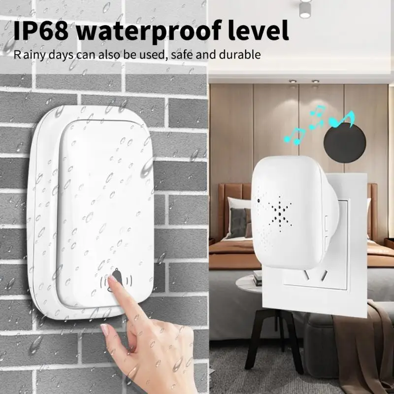Self-Powered Wireless Doorbell US EU UK Plug Waterproof Door Bell 150M Long Wireless Distance 32 Songs Home Welcome Door
Self-Powered Wireless Doorbell US EU UK Plug Waterproof Door Bell 150M Long Wireless Distance 32 Songs Home Welcome Door