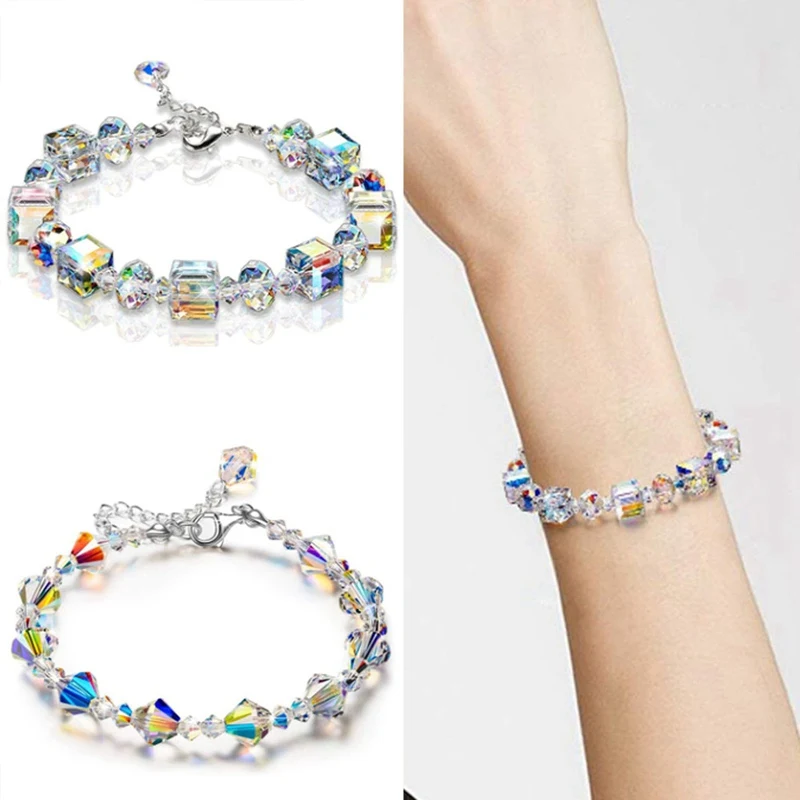 2020 New Ladies Bracelet Stained Glass Zircon Crystal Square Ball Bead Bracelet Exquisite And Stylish Feminine Jewelry Gifts
2020 New Ladies Bracelet Stained Glass Zircon Crystal Square Ball Bead Bracelet Exquisite And Stylish Feminine Jewelry Gifts