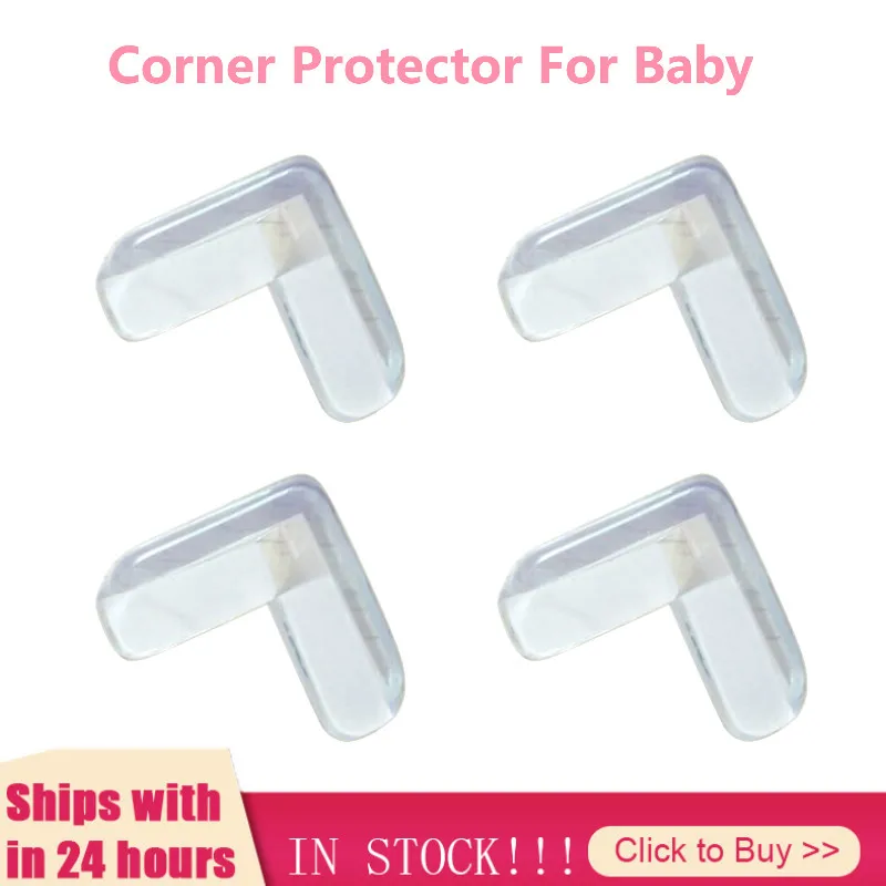 

4Pcs Baby Silicone Safety Protector Table Corner Protection From Children Anticollision Edge Corners Guards Cover Home Hogar