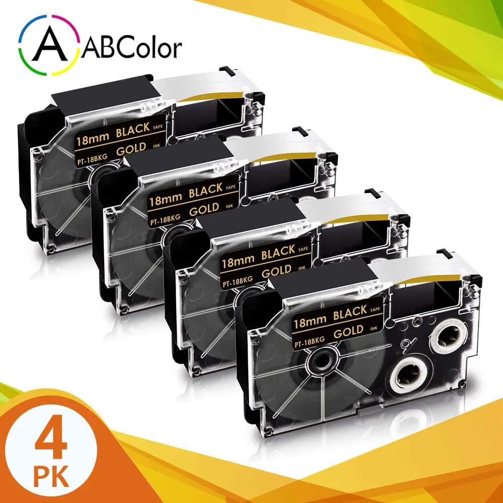 4Pcs 18mm Tape for CASIO XR-18BKG Label Tape Gold on Black XR-18BKG Printer Ribbon For CASIO KL-300 KL-750 Label Maker
4Pcs 18mm Tape for CASIO XR-18BKG Label Tape Gold on Black XR-18BKG Printer Ribbon For CASIO KL-300 KL-750 Label Maker