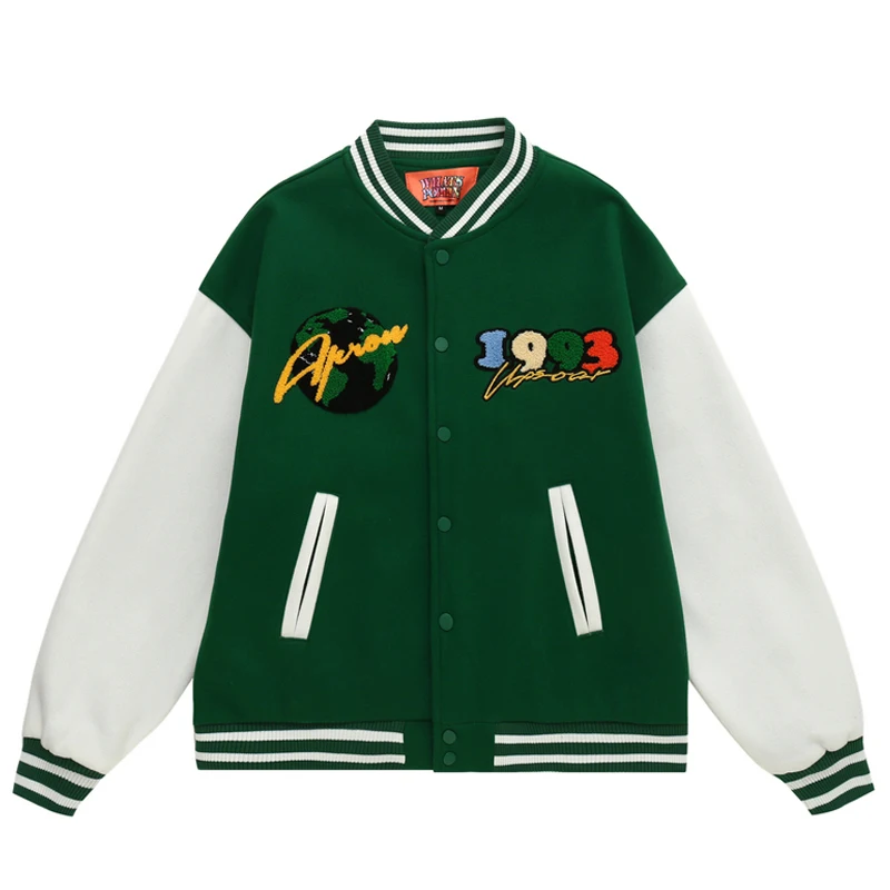 Unisex Retro PU Leather Patchwork Green Bomber Jacket Oversize Streetwear Mens Harajuku Letter Embroidery Varsity Baseball Coats
Unisex Retro PU Leather Patchwork Green Bomber Jacket Oversize Streetwear Mens Harajuku Letter Embroidery Varsity Baseball Coats