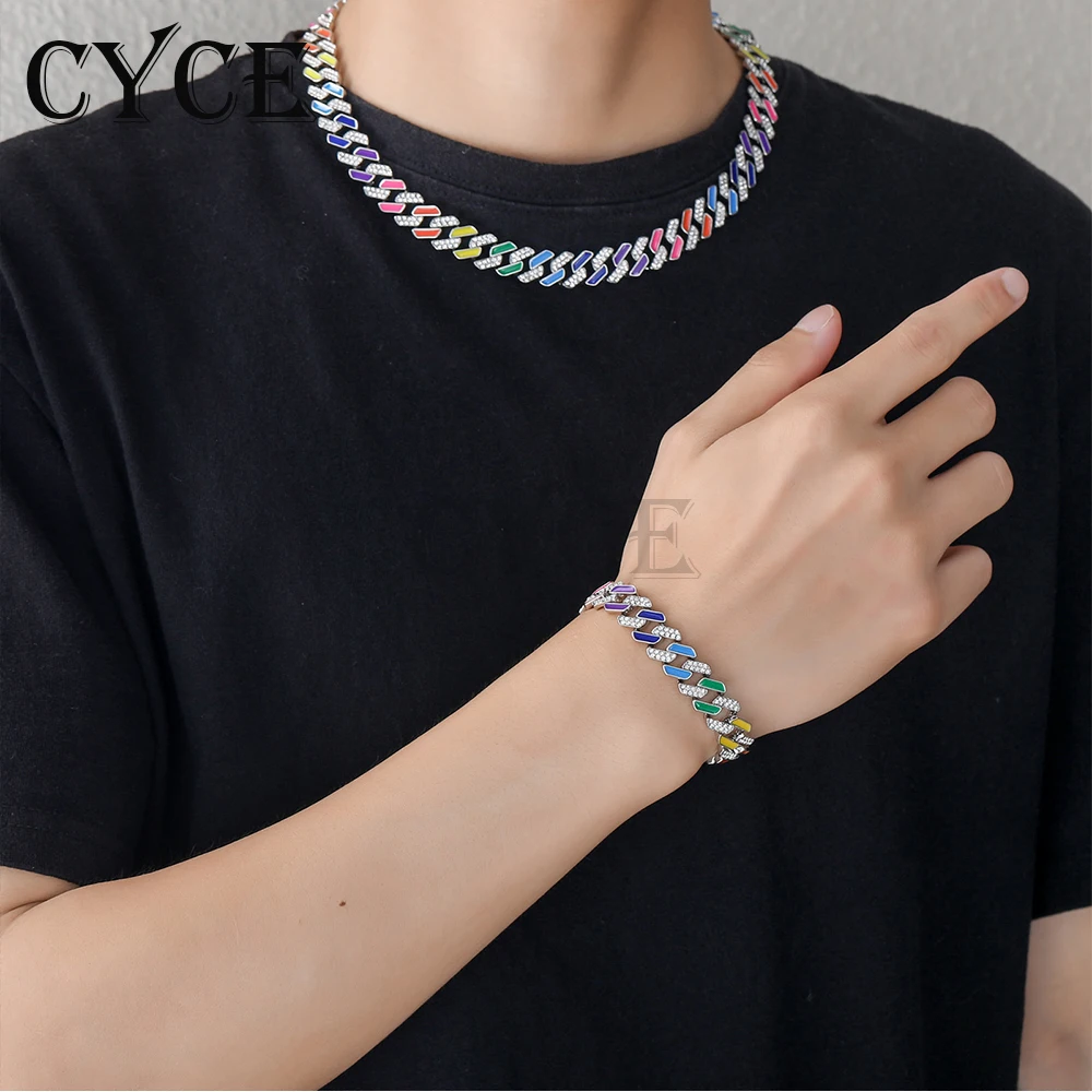 CYCE Colorful Oil Dripping12mm Cuban Chain Bracelet Necklaces Jewelry Set For Women Men Iced Out Hip Hop Choker Accessories Gift
CYCE Colorful Oil Dripping12mm Cuban Chain Bracelet Necklaces Jewelry Set For Women Men Iced Out Hip Hop Choker Accessories Gift