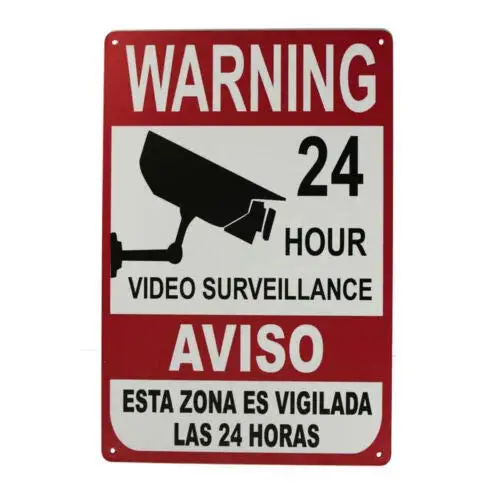 SignWork Warning Video Surveillance Metal Tin Sign 24 Hour Safety Office 8x12 inch
SignWork Warning Video Surveillance Metal Tin Sign 24 Hour Safety Office 8x12 inch