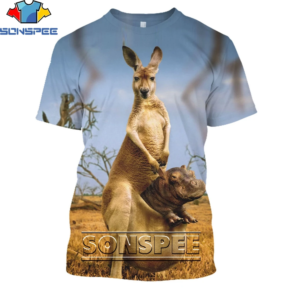 SONSPEE Land Kangaroo Animal 3D T Shirt Men's Fashion Casual T-shirts Summer Harajuku O-neck Women's Short-sleeved Top Clothes
SONSPEE Land Kangaroo Animal 3D T Shirt Men's Fashion Casual T-shirts Summer Harajuku O-neck Women's Short-sleeved Top Clothes